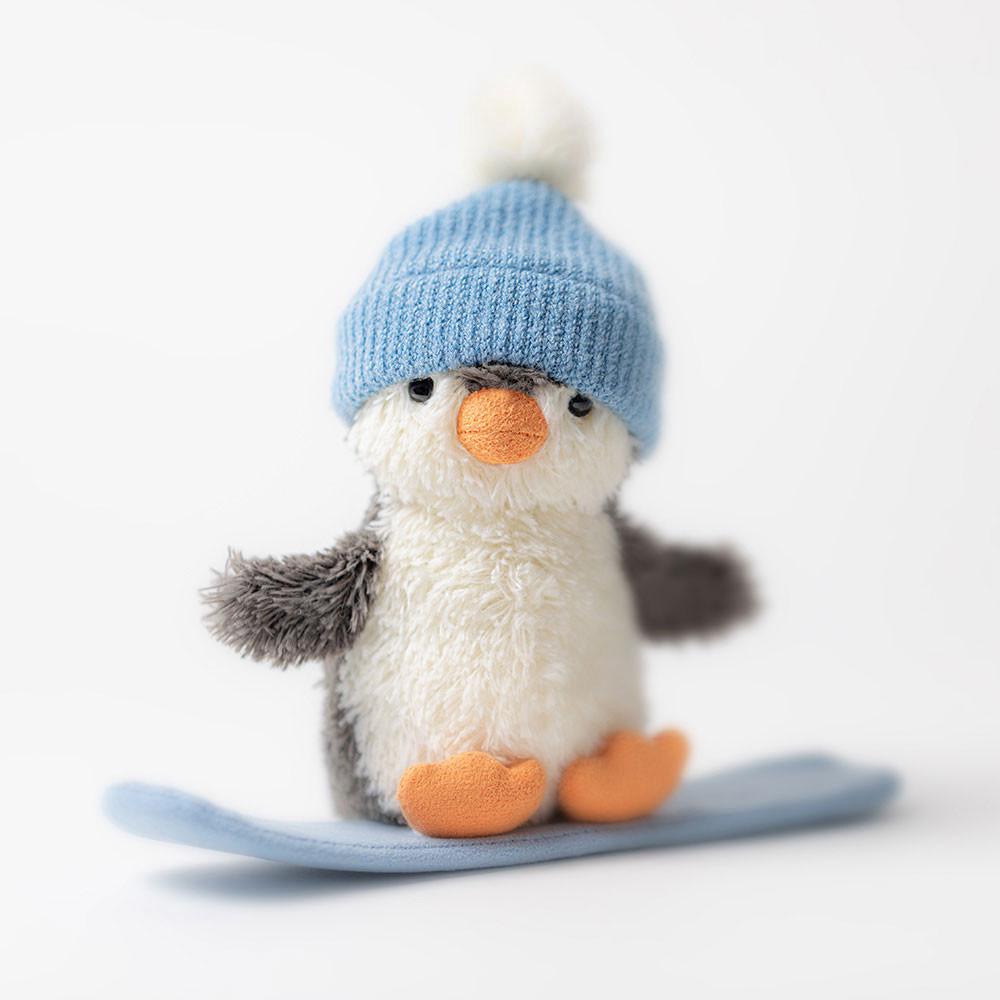 Peluche Jellycat Peanut Penguin Snowboarding,12cm x 18cm x 4cm Pretas | Portugal  OHXYW-9473