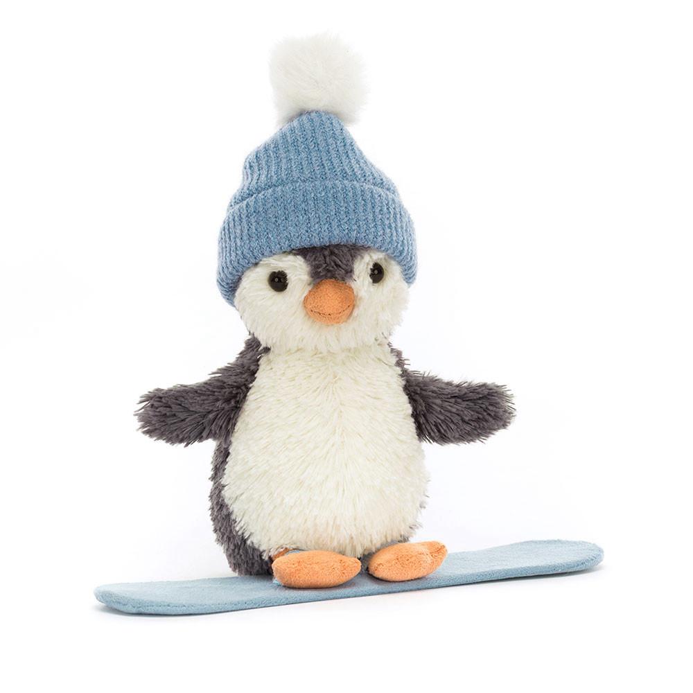 Peluche Jellycat Peanut Penguin Snowboarding,12cm x 18cm x 4cm Pretas | Portugal  OHXYW-9473