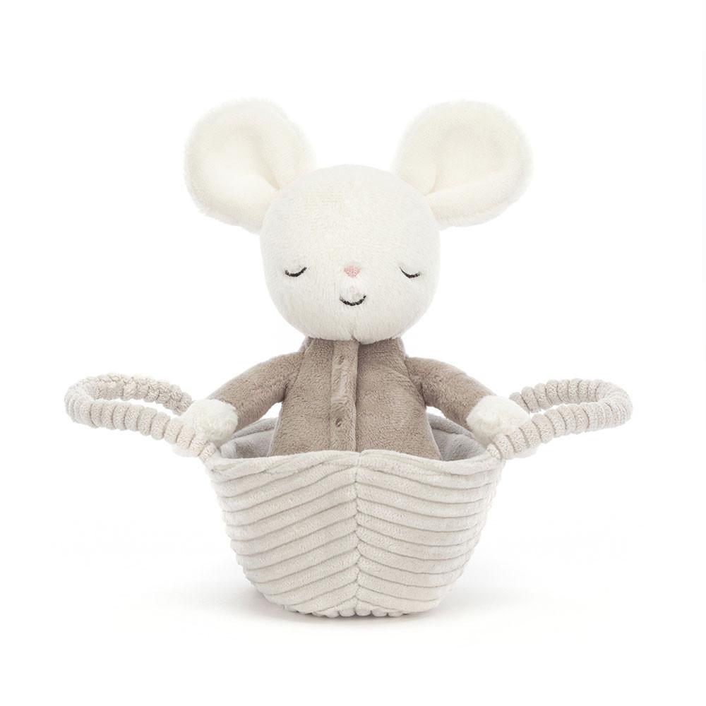 Peluche Jellycat Rock-a-Bye Mouse,12cm x 9cm x 20cm Branco | Portugal  OSDHQ-4875