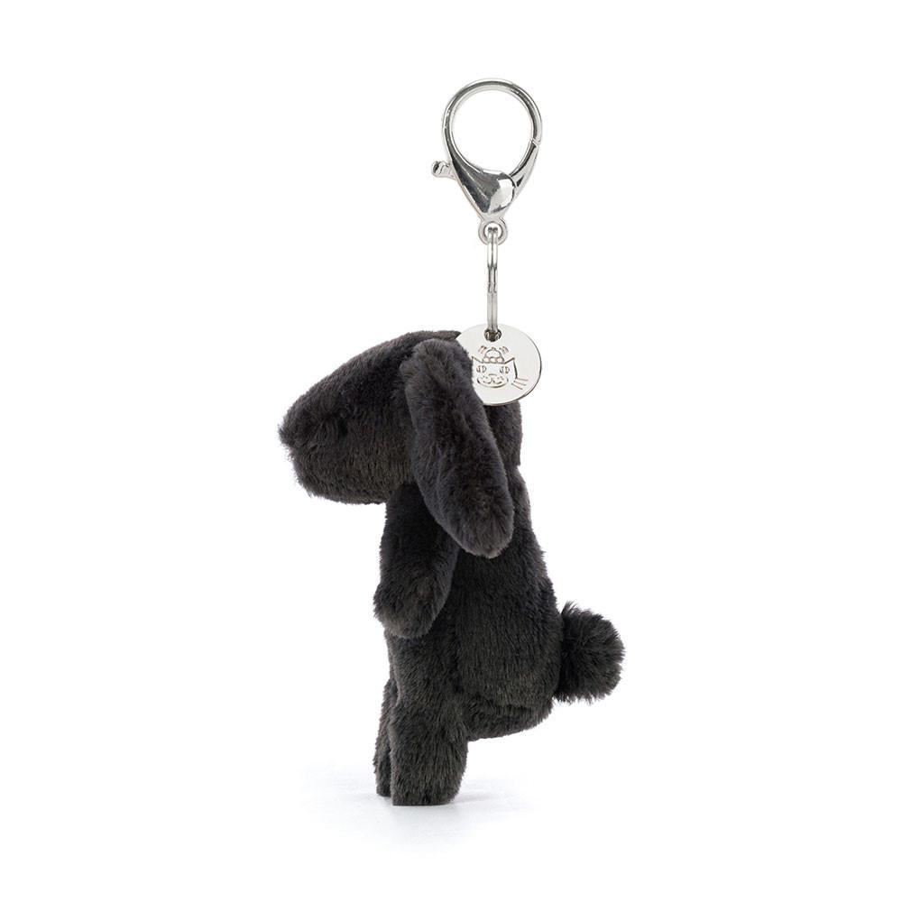 Porta-Chaves Jellycat Bashful Coelhinha Inky,15cm x 4cm x 3cm Pretas | Portugal  JTCWL-2391